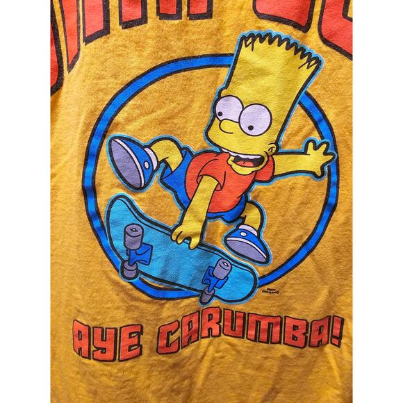 The Simpsons Bart Simpson Aye Carumba! Yellow graphic short sleeve t-shirt XXL - Picture 4 of 7